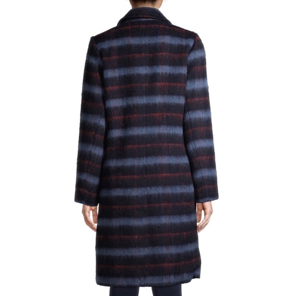 NWT BCBG generation bcbgeneration double breasted blue plaid wool blend coat - Picture 3 of 12